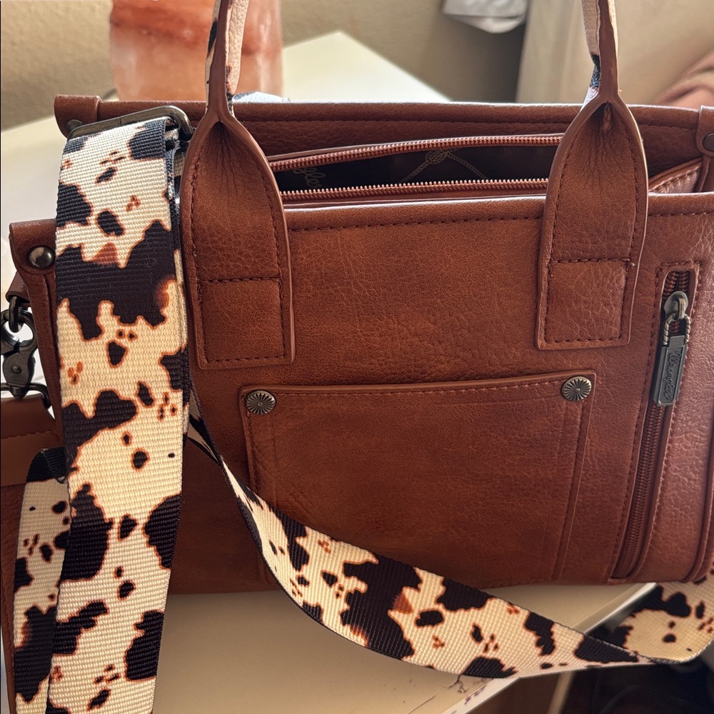 Wrangler Cowhide Pattern Satchel - image 4